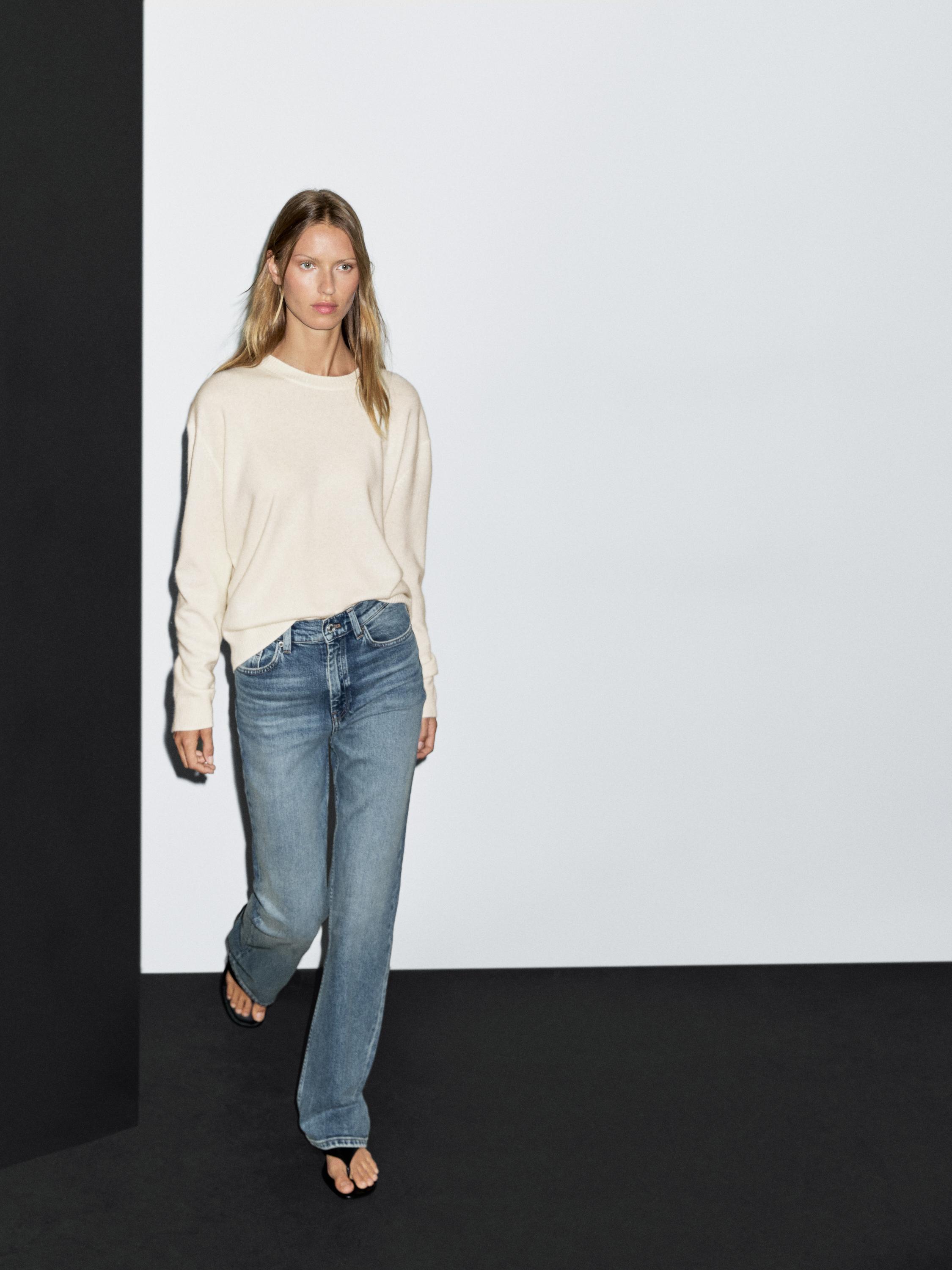 100% cashmere crew neck sweater